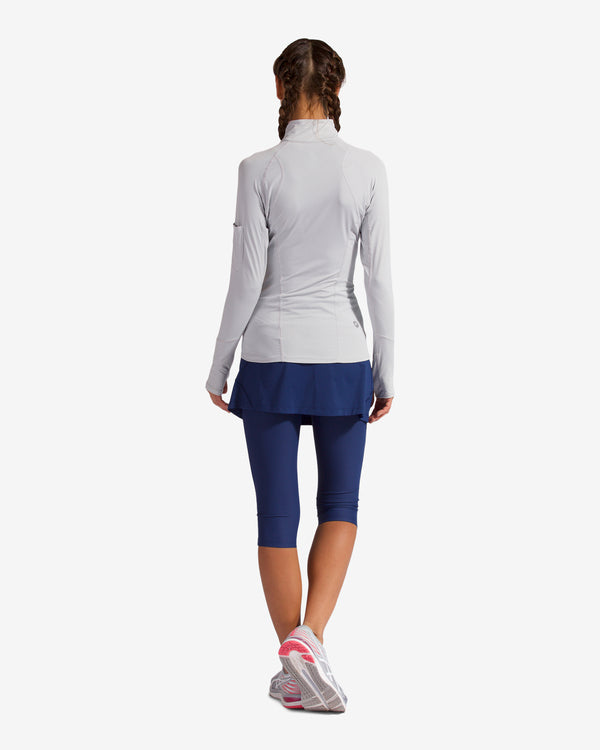 Camiseta técnica mujer manga larga con cremallera (Mock-Zip) – UPF50+