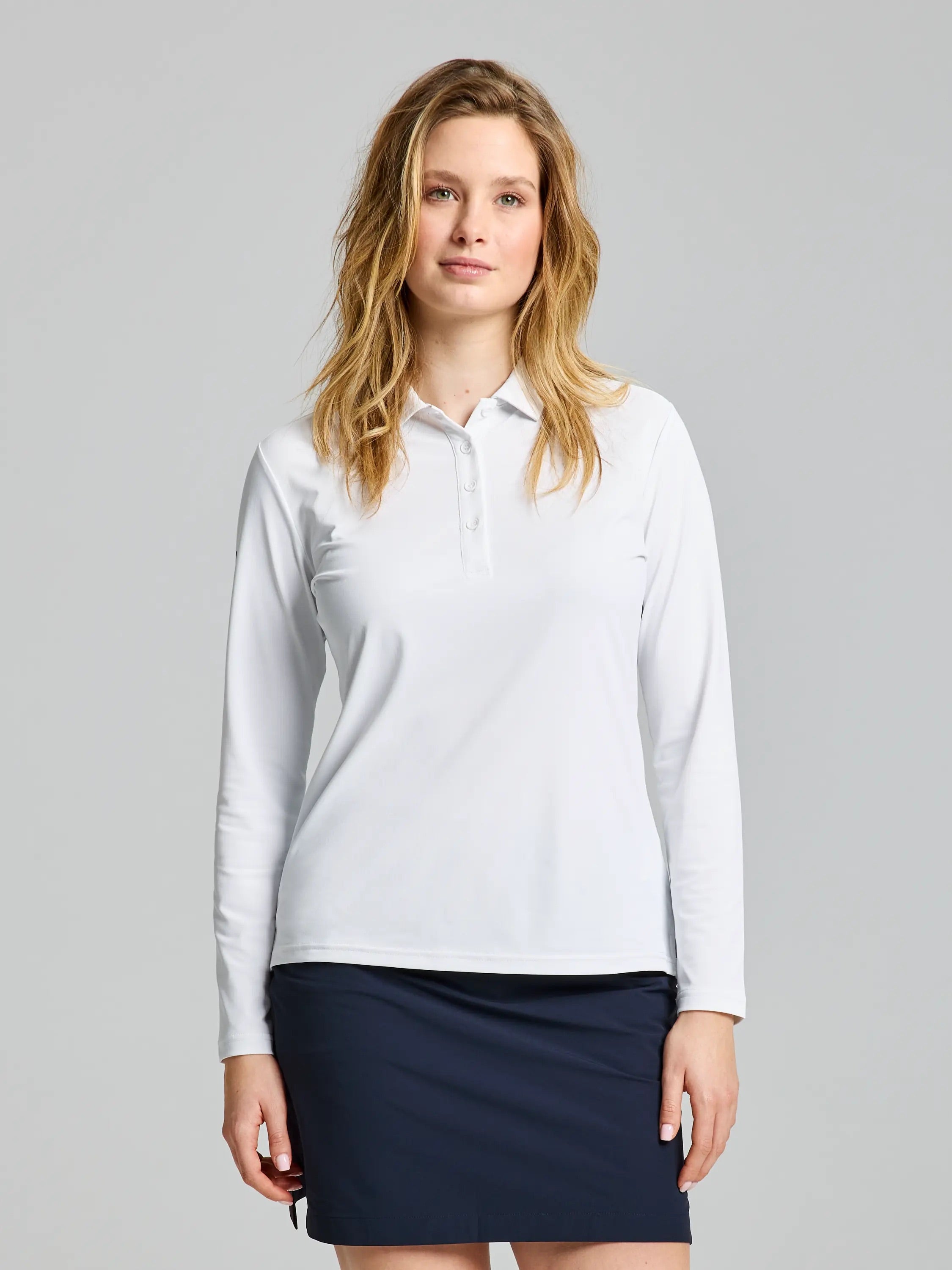 Polo técnico mujer manga larga – UPF50, secado rápido