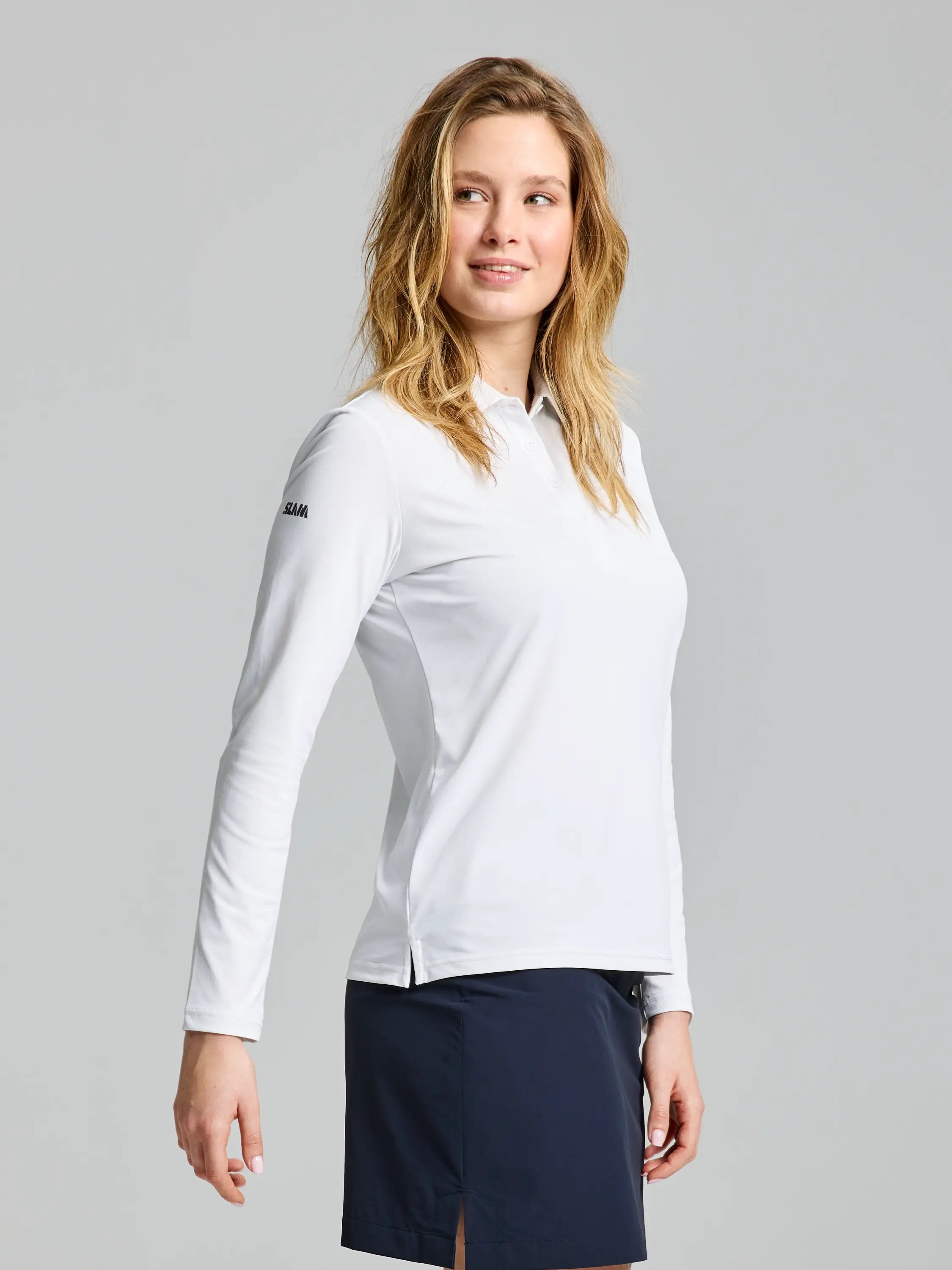 Polo técnico mujer manga larga – UPF50, secado rápido